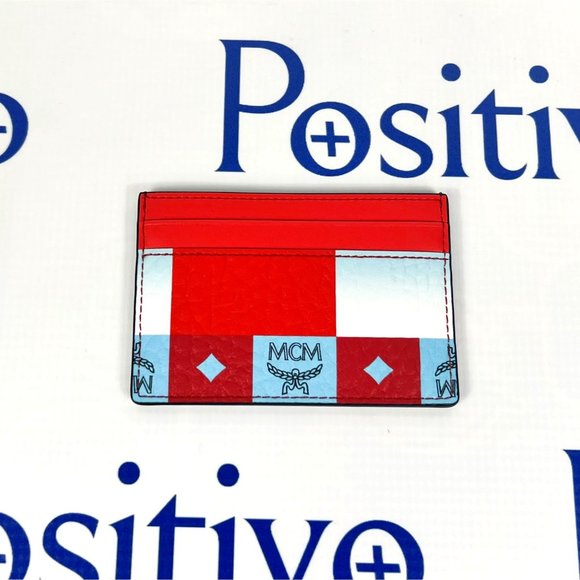 MCM Other - MCM Aren Multi Red Leather Card Case Checkerboard Mini